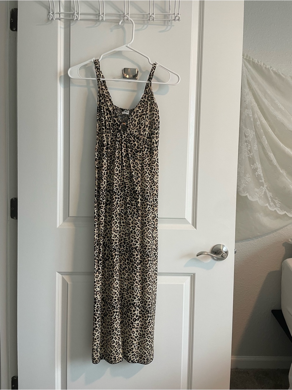 Leopard Print Maxi Dress | Beige/Black